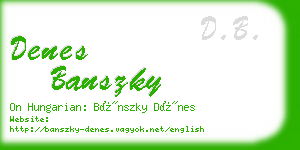 denes banszky business card